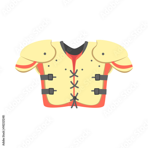 Chest And Shoulders Protective Armor Pads, Part Of American Football Related Isolated Objects Series Of Sportive Illustrations.