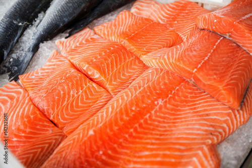 Fotografie, Tablou Fresh raw salmon fillet