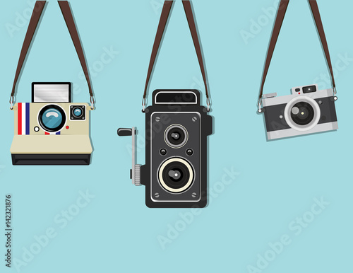set hanging old camera