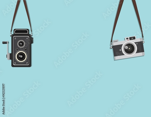 set hanging retro camera