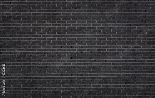 Black brick wall texture, background with copy space