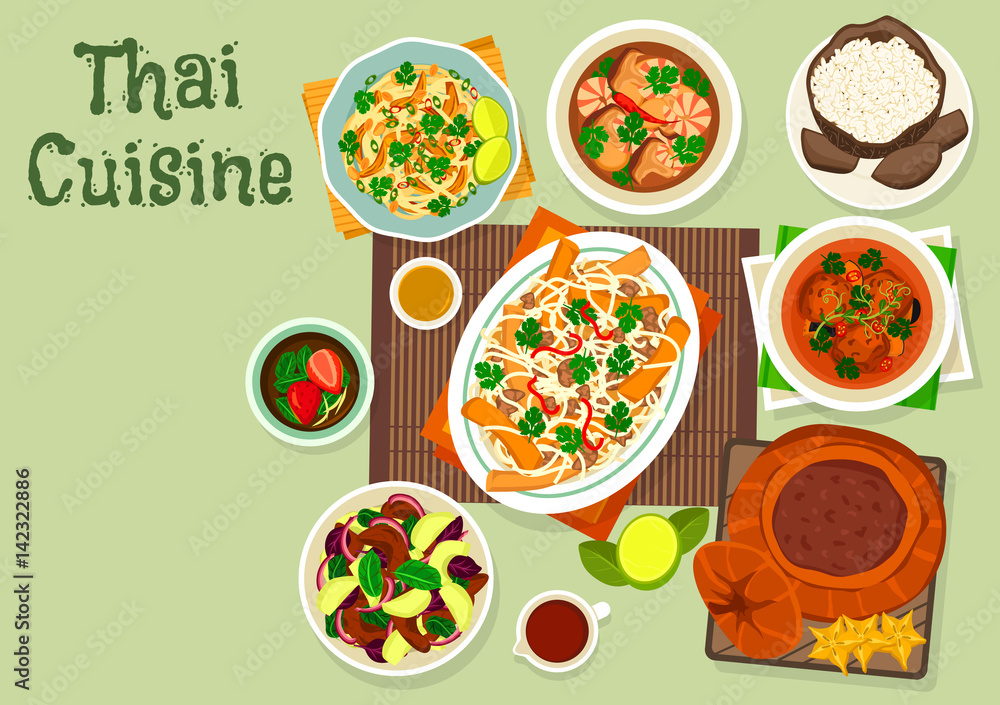 Thai cuisine icon for spicy asian food design Thai cuisine icon for spicy asian food design