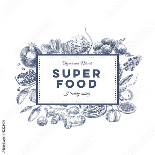 Vector hand drawn superfood Illustration.