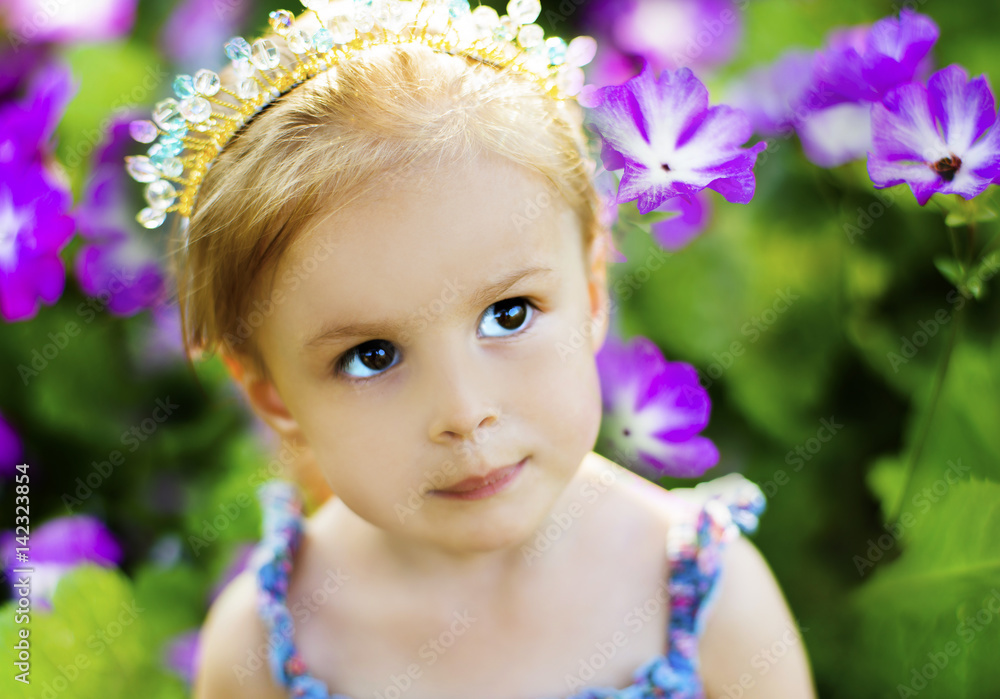 Girl,summer portrait with garden flowers Girl,summer portrait with garden flowers
