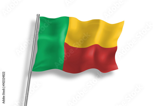 Drapeau du Bénin en qualité vectorielle 