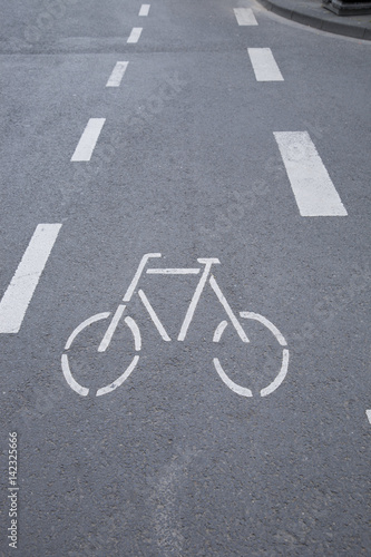 Bike Lane Sign and Cyclist in Cologne