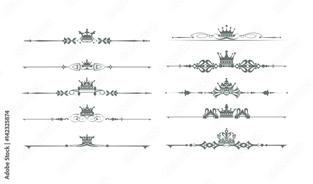 Decorative elements, calligraphic, border, line, rules, frame. Vector set for Your design Decorative elements, calligraphic, border, line, rules, frame. Vector set for Your design