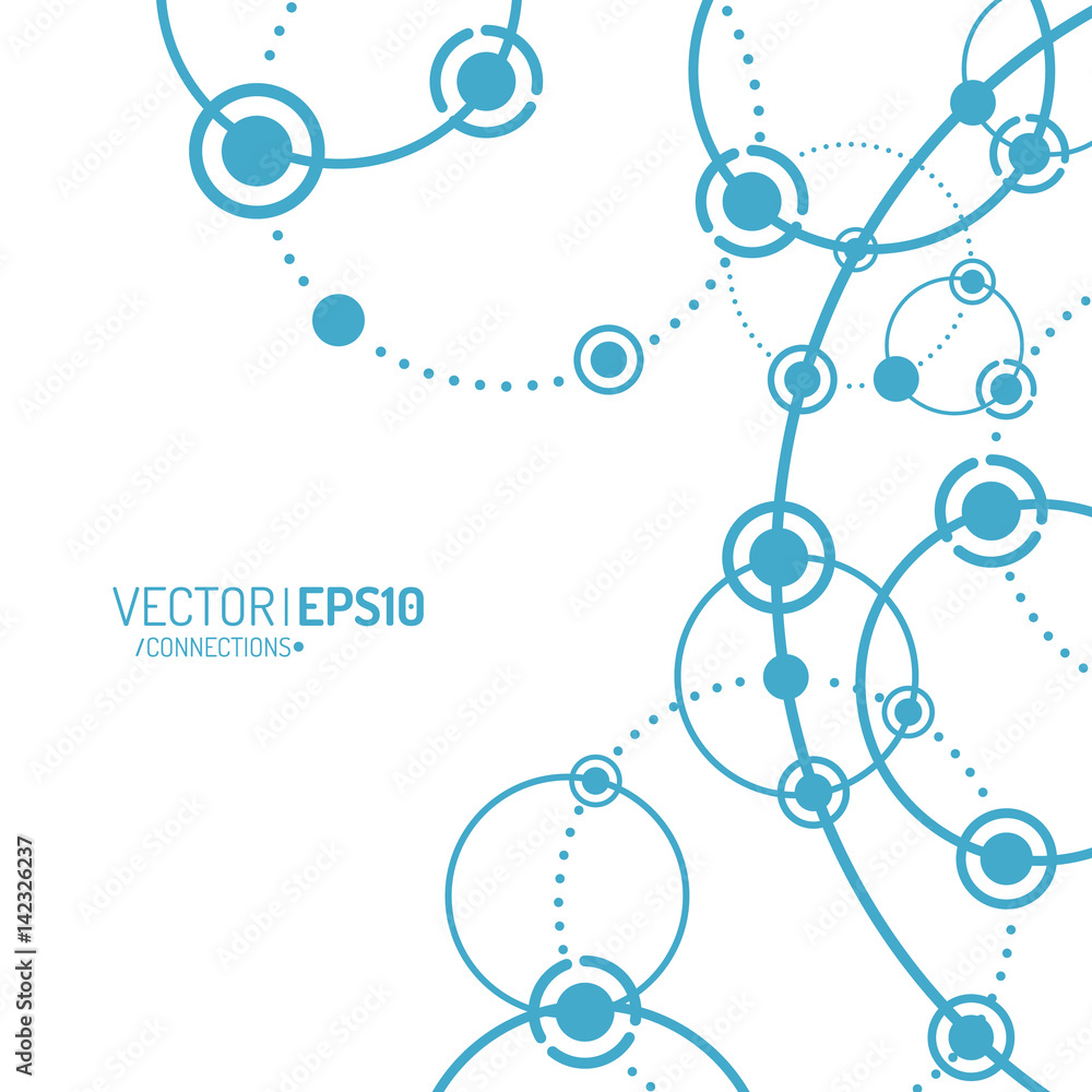 Vector technology concept. Connected Lines and dots. Network sign illustration Vector technology concept. Connected Lines and dots. Network sign illustration