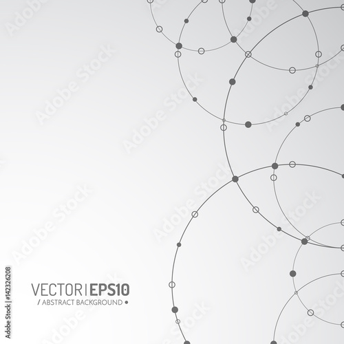 Vector technology concept illustration. Connected Lines and dots. Network sign