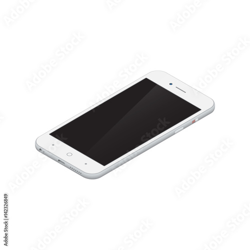 modern smart phone isolated on white background