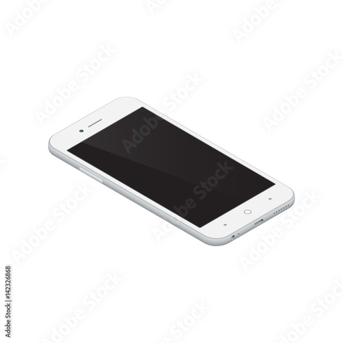 modern smart phone isolated on white background