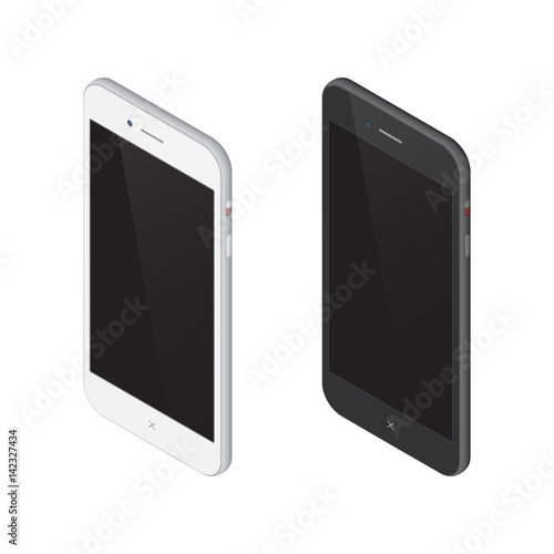 modern smart phone isolated on white background