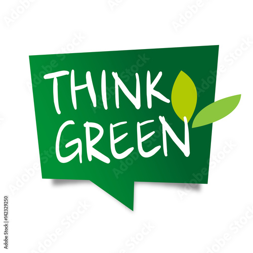Think green / speech bubble