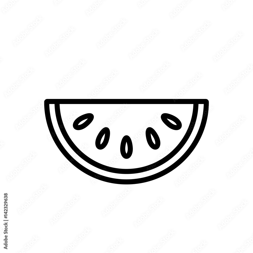 watermelon fruit with leaf line icon black on white watermelon fruit with leaf line icon black on white