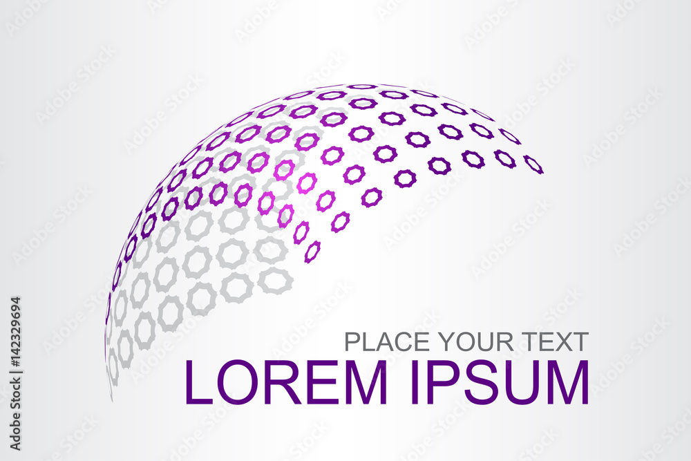 Logo stylized spherical surface with abstract shapes Logo stylized spherical surface with abstract shapes