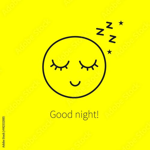 Cute happy sleeping smiley