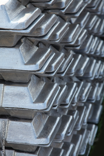 a stack of aluminum casting in stock for background use