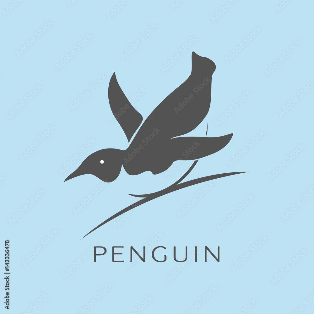 Obraz premium Penguin icon vector, flat sign