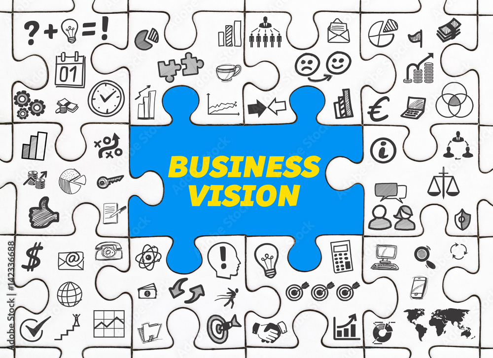 Business Vision / Puzzle mit Symbole Business Vision / Puzzle mit Symbole