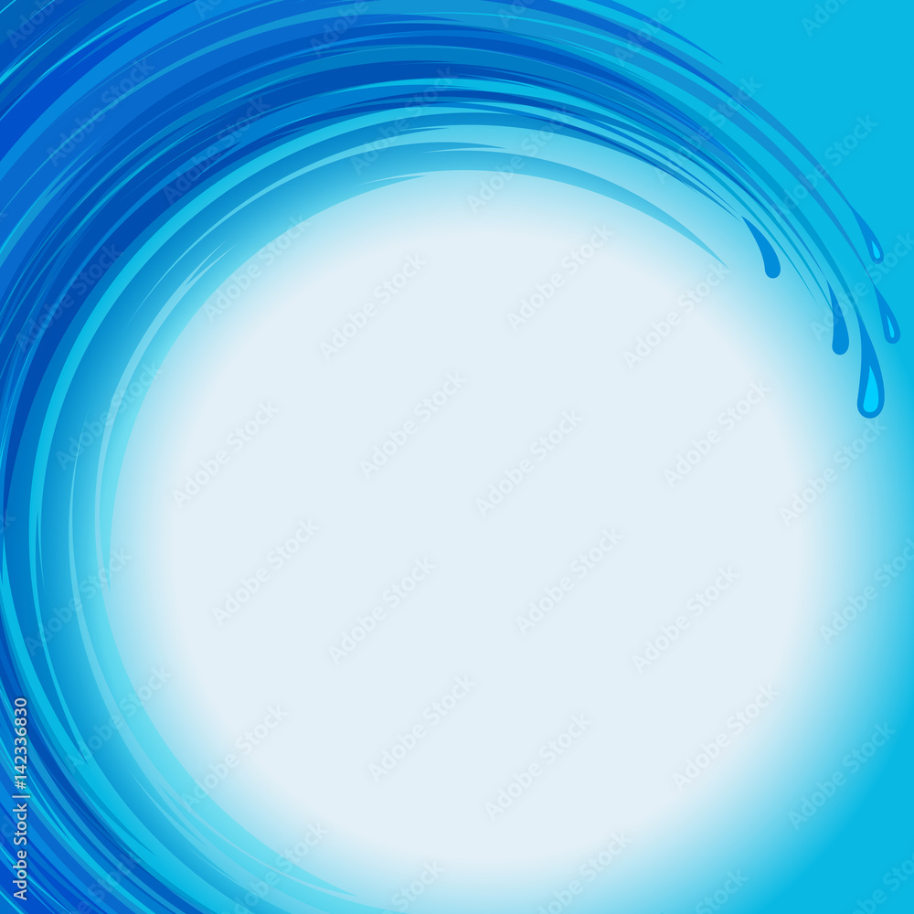 Blue and white abstract round water wave swirl. Blue and white abstract round water wave swirl.