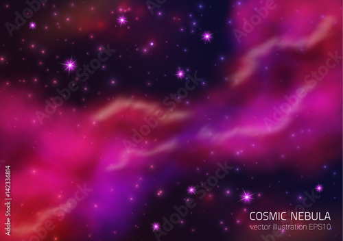 Space Background With Stars And Nebula.