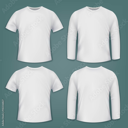 Set of white blank t-shirts.
