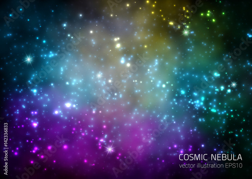 Space Background With Stars And Nebula.