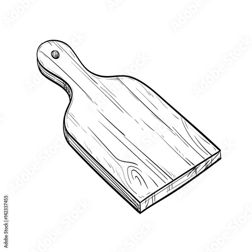 Hand drawn cutting board.