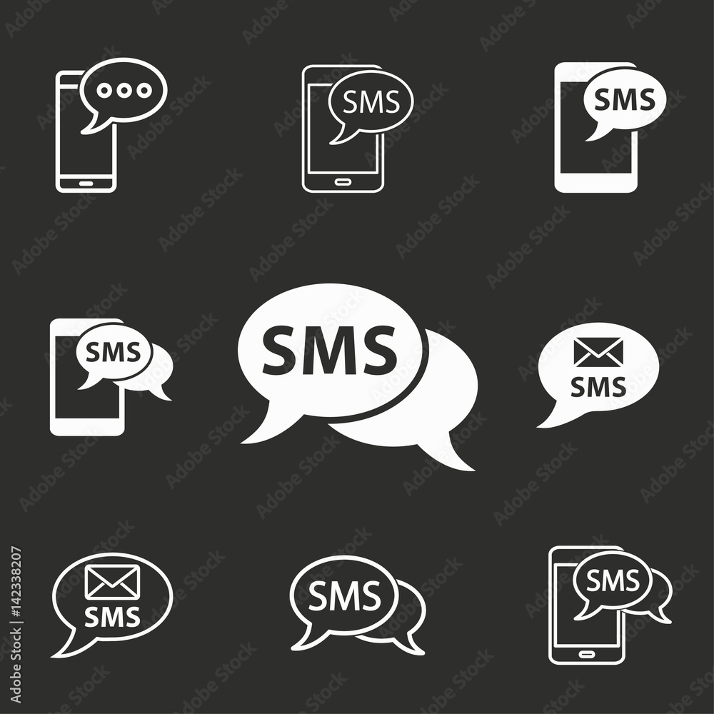 SMS icon set. SMS icon set.