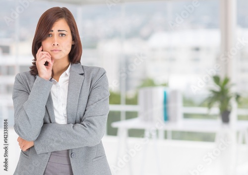 Free Download Worried businesswoman in office - GFXLoad