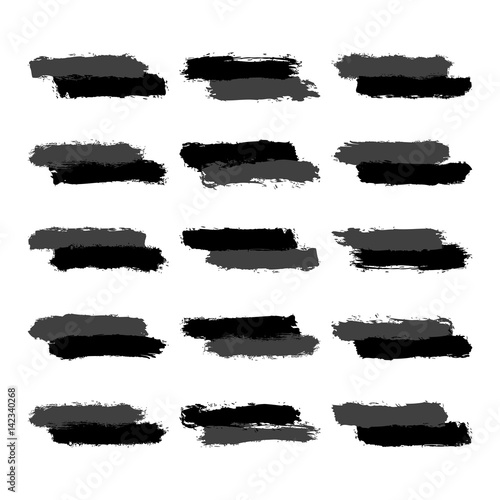 Set Grayscale Brushstroke Paint