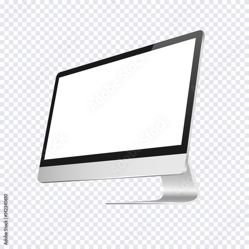 Modern computer blank display isolated on transparent background