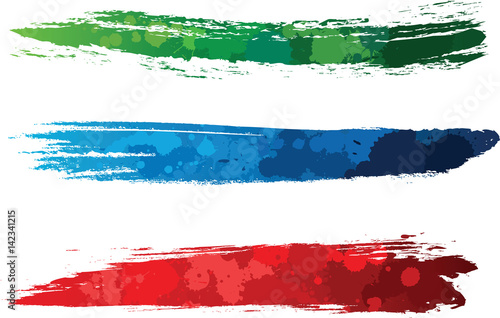 Vector brush strokes made of colorful splashes