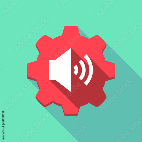 Long shadow gear with  a speaker volume sign