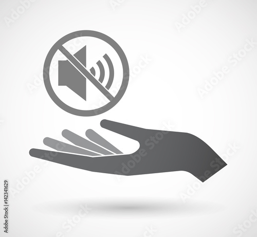 Isolated hand with  a speaker  in a not allowed signal