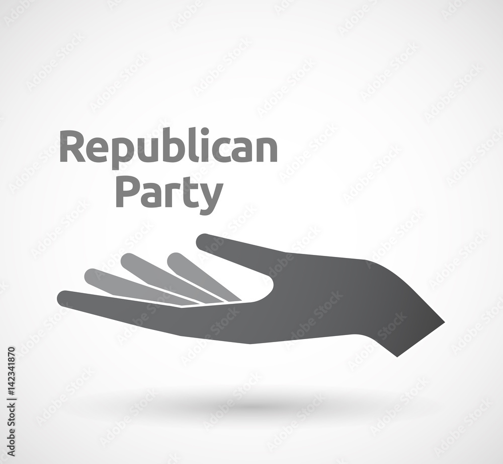 Isolated hand with the text Republican Party Isolated hand with the text Republican Party