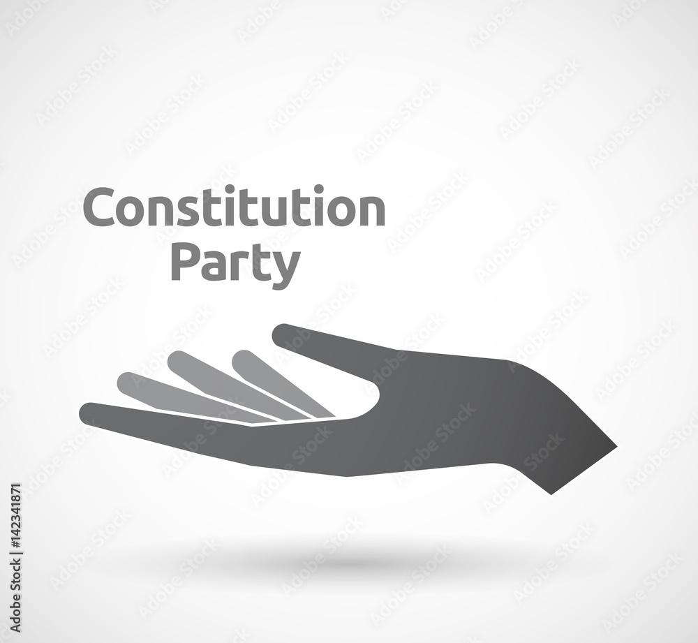 Isolated hand with the text Constitution Party Isolated hand with the text Constitution Party