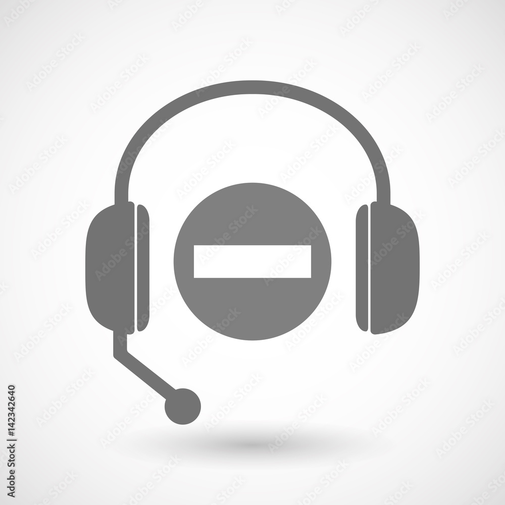 Isolated hands free headphones with a no trespassing signal Isolated hands free headphones with a no trespassing signal