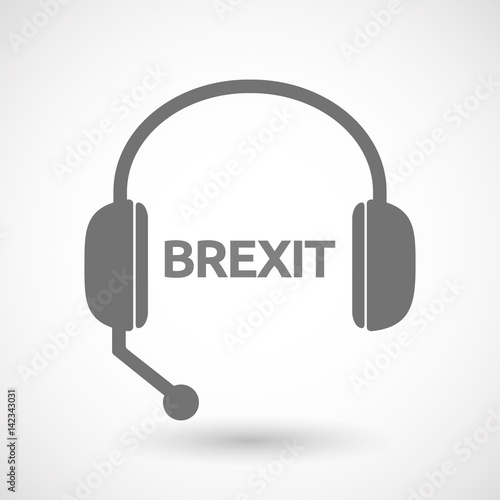 Isolated hands free headphones with the text BREXIT