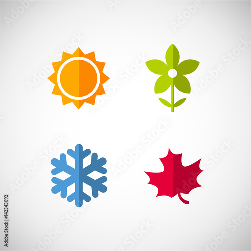 Vector season icons. Four seasons icon symbol vector illustration. Weather