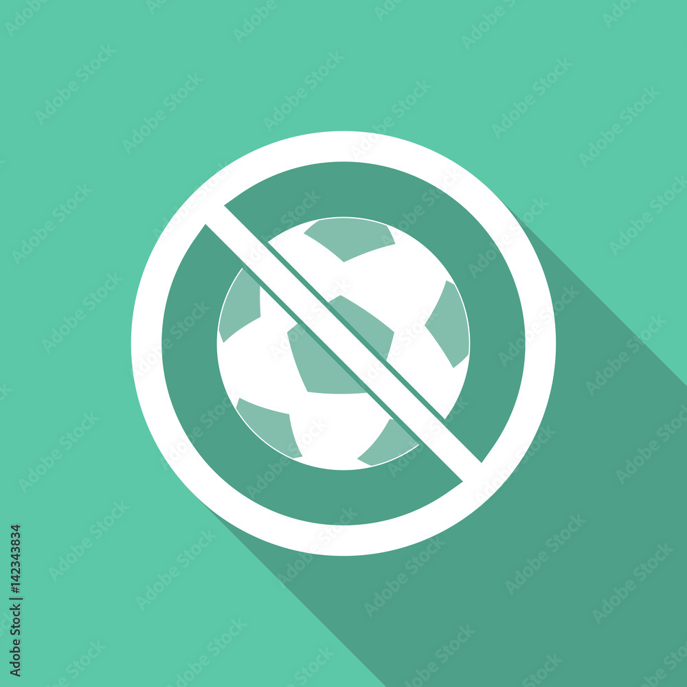 Illustration of a soccer ball in a not allowed signal Illustration of a soccer ball in a not allowed signal