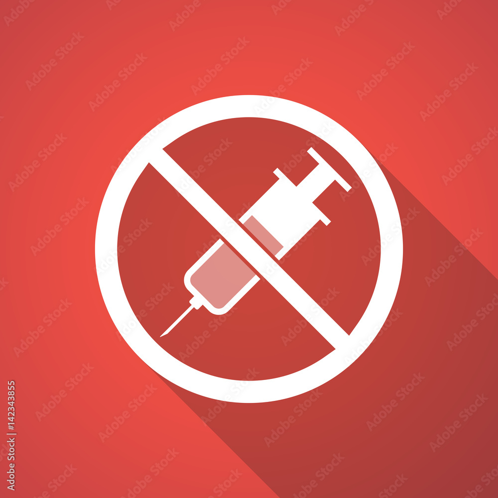 Illustration of a syringe in a not allowed signal Illustration of a syringe in a not allowed signal