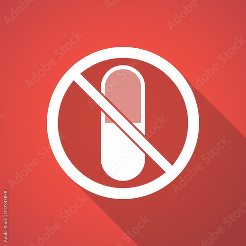 Illustration of  a pill  in a not allowed signal