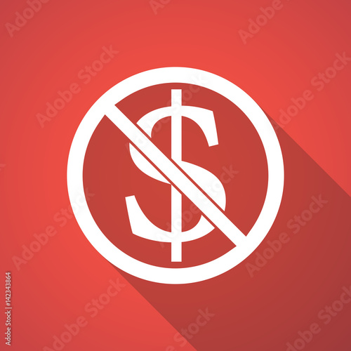 Illustration of   a dollar sign  in a not allowed signal