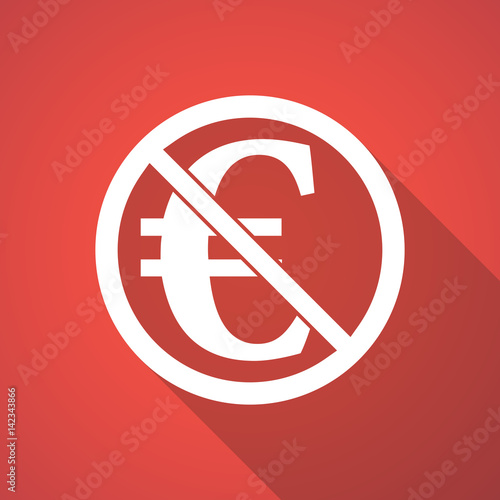 Illustration of  an euro sign  in a not allowed signal