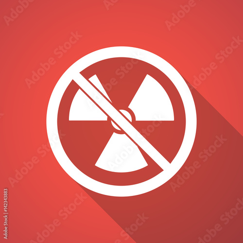 Illustration of   a radioactivity sign  in a not allowed signal