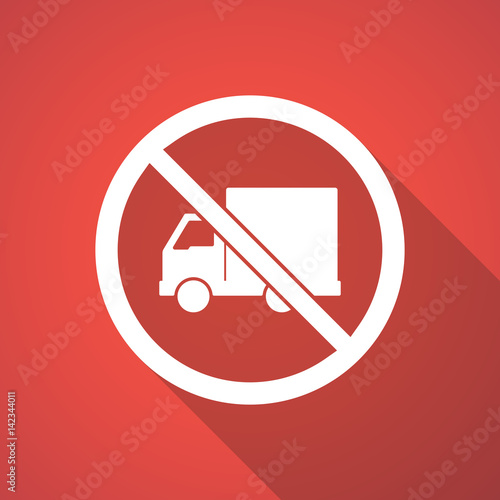 Illustration of  a delivery truck  in a not allowed signal