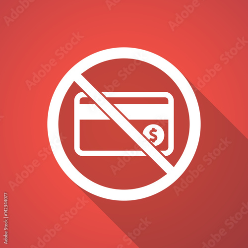 Illustration of   a credit card  in a not allowed signal