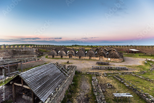 Öland, Sweden - June 04, 2016: Village inside Eketorp Fort, Öland, Sweden photo