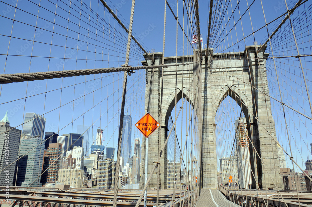 Fototapeta premium panoramic view of brooklyn bridge